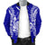 New Caledonia Polynesian Men's Bomber Jacket Map Blue - Polynesian Pride