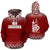 New Caledonia All Over Hoodie Fog Red Unisex Red - Polynesian Pride