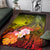 Kosrae Area Rug - Humpback Whale with Tropical Flowers (Yellow) - Polynesian Pride