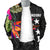 Kosrae Men's Bomber Jacket - Polynesian Hibiscus Pattern - Polynesian Pride