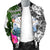 Marshall Islands Men's Bomber Jacket White - Turtle Plumeria Banana Leaf Crest - Polynesian Pride