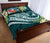 Papua New Guinea Polynesian Quilt Bed Set - Summer Plumeria (Turquoise) - Polynesian Pride