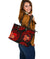 Samoa Polynesian Leather Tote Bag - Red Plumeria - Polynesian Pride