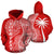 Tahiti Polynesian Custom Hoodie Coconut Red White Unisex Red - Polynesian Pride