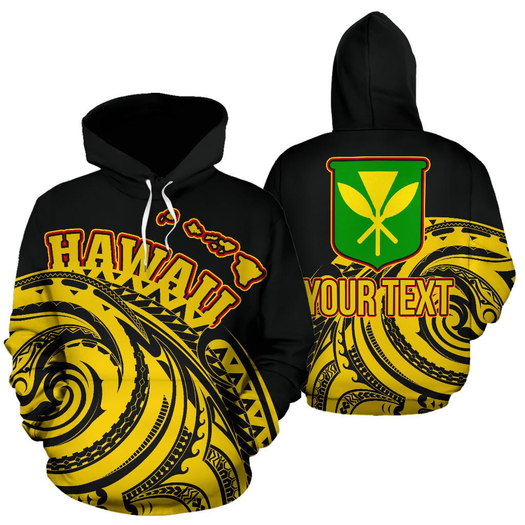 Hawaii Kanaka Maoli Custom Hoodie Tatau Style Unisex Black - Polynesian Pride