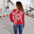 American Samoa Polynesian Shoulder Sweater Map Red White - Polynesian Pride