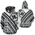 Hawaii Kanaka Polynesian Zip up Hoodie Poly Style Black and White Unisex White - Polynesian Pride