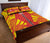 New Caledonia Quilt Bed Set - New Caledonia Coat Of Arms & Polynesian Yellow Tattoo Style - Polynesian Pride