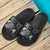 Fiji Slide Sandals - Turtle Hibiscus Pattern Black - Polynesian Pride