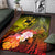 Tonga Area Rug - Humpback Whale with Tropical Flowers (Yellow) - Polynesian Pride