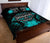 Marquesas Islands Polynesian Quilt Bed Set Hibiscus Turquoise - Polynesian Pride