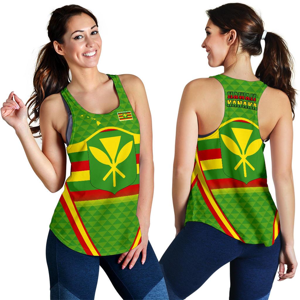 Hawaii Kakau Kanaka Maoli Women's Racerback Tank Line Sport Art - Polynesian Pride