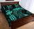 Hawaii Map Kanaka Polynesian Hula Girl Quilt Bed Set - Turquoise - Polynesian Pride