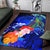 American Samoa Polynesian Area Rug - Humpback Whale with Tropical Flowers (Blue) - Polynesian Pride