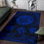 Hawaii Map Honu Hibiscus Polynesian Area Rug Blue AH - Polynesian Pride