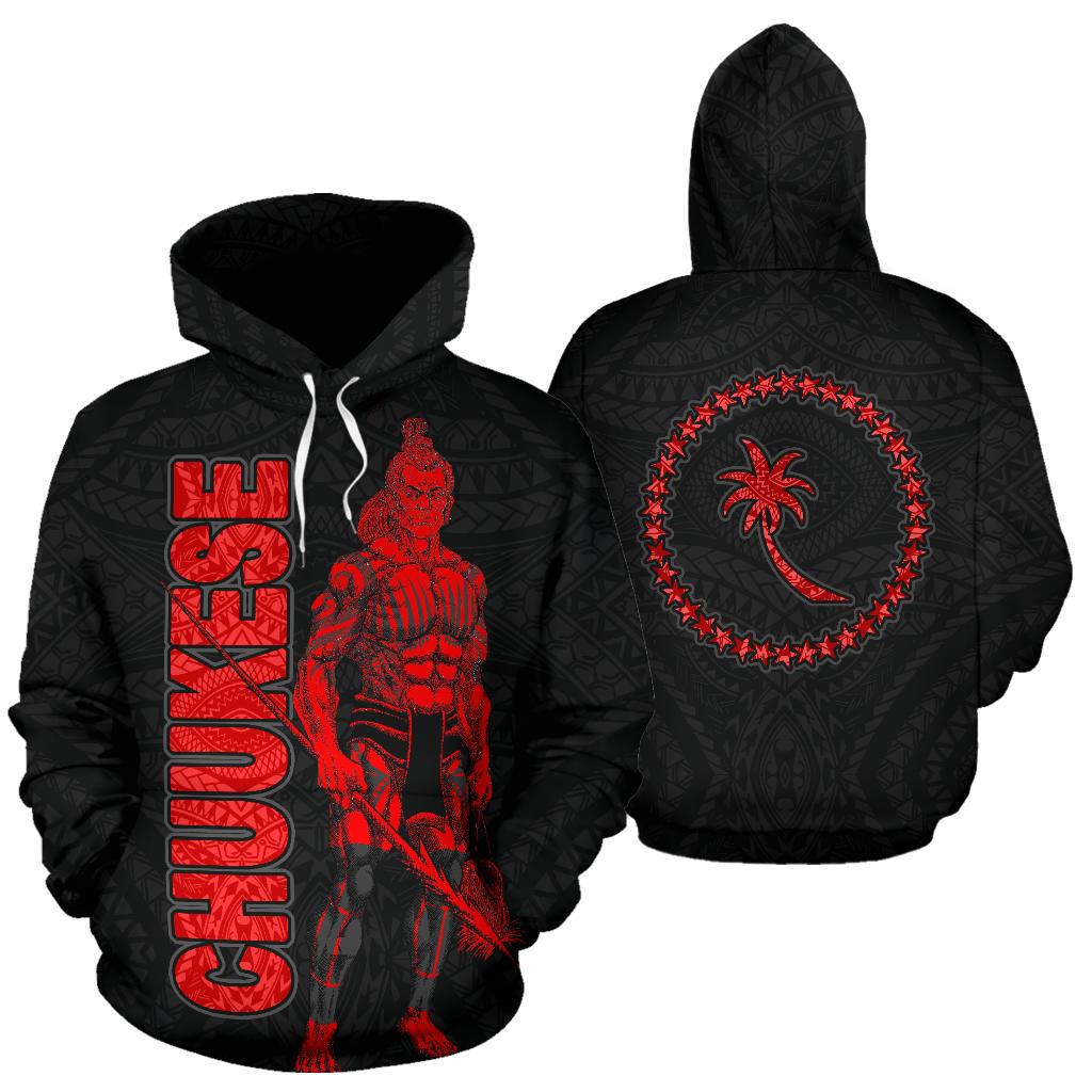 Chuuk Hoodie Micronesia Chuukese Warrior Red Unisex Red - Polynesian Pride