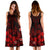 Polynesian Hawaii Women's Midi Dress - Humpback Whale with Hibiscus (Red) - Polynesian Pride