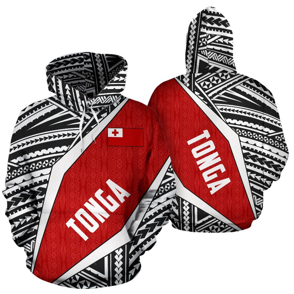 Tonga Hoodie Tonga Flag Polynesian Tattoo Unisex Red - Polynesian Pride