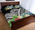 American Samoa Quilt Bed Set - American Samoa Coat of Arms & Polynesian Tropical Flowers White - Polynesian Pride