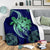 Hawaii Polynesian Turtle Hibiscus Premium Blanket - Green - Polynesian Pride