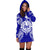 French Polynesia Polynesian Hoodie Dress Map Blue - Polynesian Pride