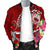 Samoa Men's Bomber Jacket - Turtle Plumeria (Red) - Polynesian Pride