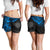 Northern Mariana Islands Polynesian Shorts (Women) - Blue Turtle - Polynesian Pride