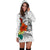 Tonga Women's Hoodie Dress - Tropical Flowers White Patterns Style - Polynesian Pride