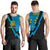 Tuvalu Custom Personalised Men's Tank Top - Lighting Version Blue Black - Polynesian Pride