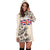 Niue Hoodie Dress - Niue Flag & Beige Hibiscus - Polynesian Pride