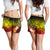 Custom Personalised Samoa Women's Shorts- Humpback Whale with Tropical Flowers (Yellow) - Polynesian Pride