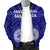 American Samoa Men's Bomber Jacket - Seal In Polynesian Tattoo Style ( Blue) - Polynesian Pride