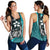 Yap Micronesia Women's Racerback Tank Turquoise - Turtle With Hook Turquoise - Polynesian Pride