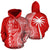 Guam Polynesian Custom Hoodie Coconut Red White Unisex Red - Polynesian Pride