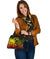 Tonga Custom Personalised Shoulder Handbag - Humpback Whale with Tropical Flowers (Yellow) - Polynesian Pride