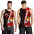 Tonga Polynesian Custom Personalised Men's Tank Top - Coat Of Arm With Hibiscus Red - Polynesian Pride