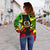 Vanuatu Women's Off Shoulder Sweater - Polynesian Tattoo Reggae - Polynesian Pride