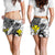 Hawaii All Over Print Women's Shorts - Turtle Palm Tree White - Polynesian Pride