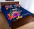 Samoa Polynesian Quilt Bed Set - Floral With Seal Blue - Polynesian Pride