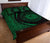 Hawaii Coat Of Arms Polynesian Quilt Bed Set - Circle Style Green - Polynesian Pride