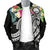 FSM Polynesian Men's Bomber Jacket - Summer Plumeria (Black) - Polynesian Pride