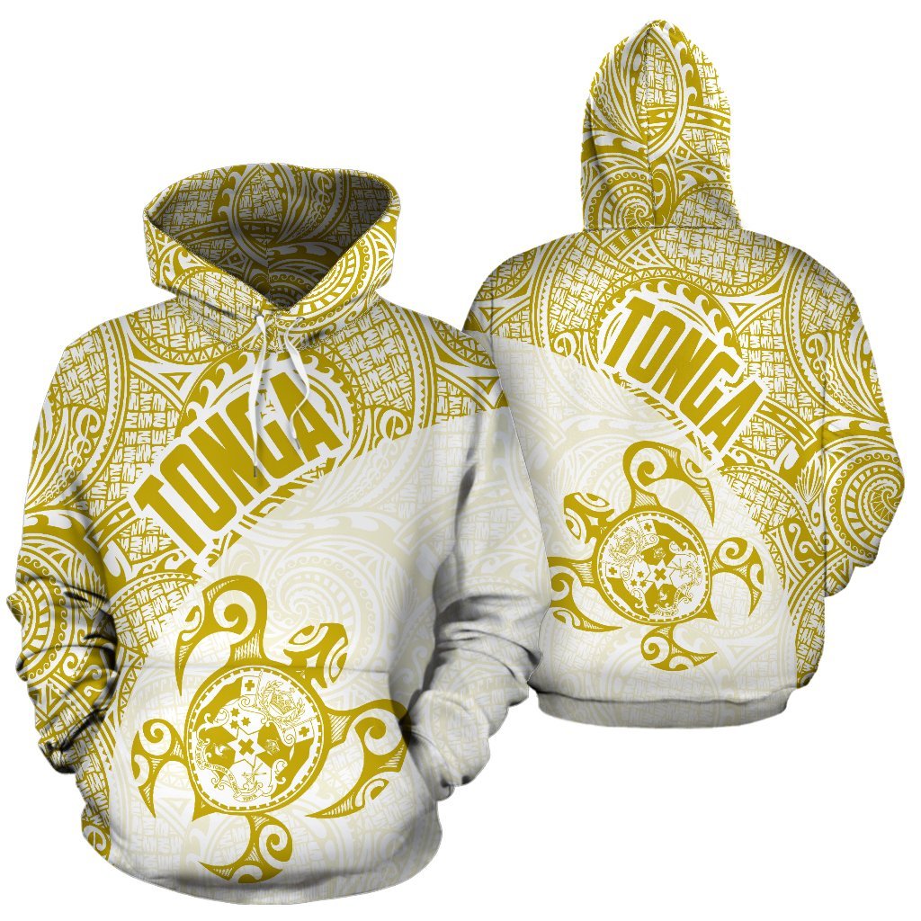 Tonga Hoodie Tonga Coat of Arms In Turtle Polynesian Tattoo 070 Unisex Black - Polynesian Pride