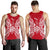 New Caledonia Polynesian Men Tank Top Map Red White - Polynesian Pride