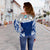 Guam Polynesian Women's Off Shoulder Sweater - Pattern With Seal Blue Version - Polynesian Pride