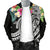 Polynesian American Samoa Men's Bomber Jacket - Summer Plumeria (Black) - Polynesian Pride