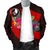 Yap Men's Bomber Jacket - Polynesian Hook And Hibiscus (Red) - Polynesian Pride