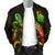 New Caledonia Polynesian Men's Bomber Jacket - Turtle With Blooming Hibiscus Reggae - Polynesian Pride