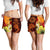 American Samoa Custom Personalised Women's Shorts - Tribal Tuna Fish Women Orange - Polynesian Pride