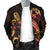 Tonga Polynesian Men's Bomber Jacket - Turtle With Blooming Hibiscus Gold - Polynesian Pride