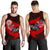 American Samoa Men's Tank Top - Polynesian Hook And Hibiscus (Red) - Polynesian Pride